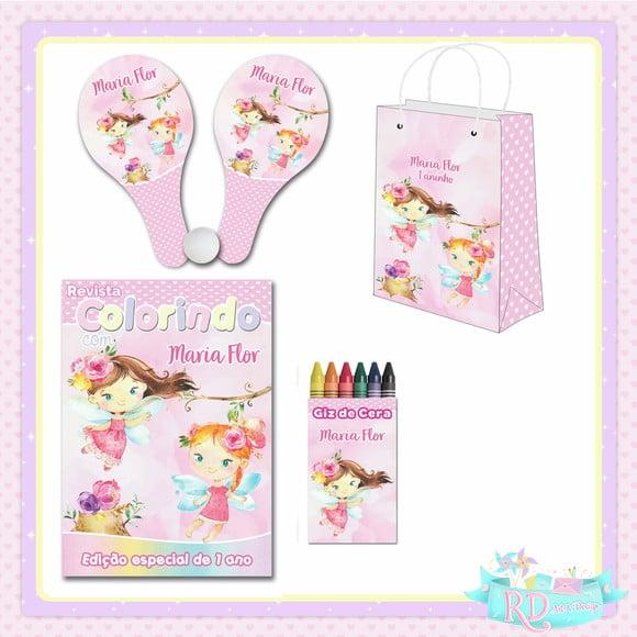Kit Colorir com Sacolinha Raquete Fadas