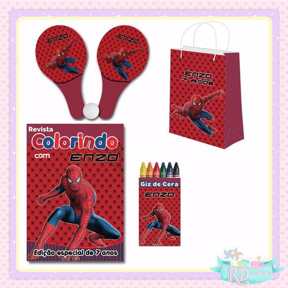 Kit Colorir com Sacolinha Raquete Homem Aranha