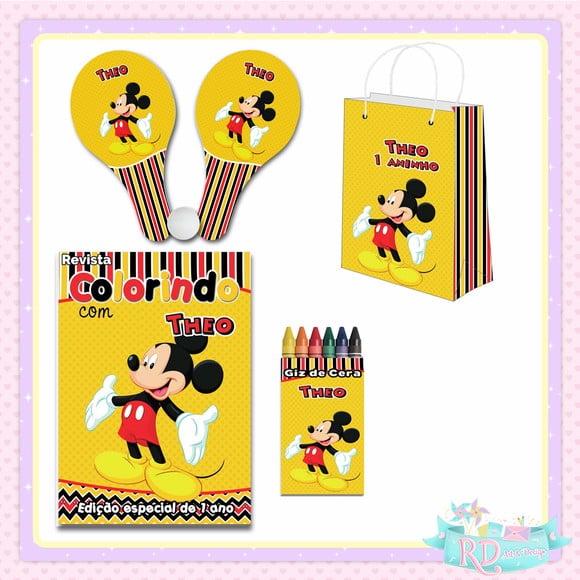 Kit Colorir com Sacolinha Raquete Mickey