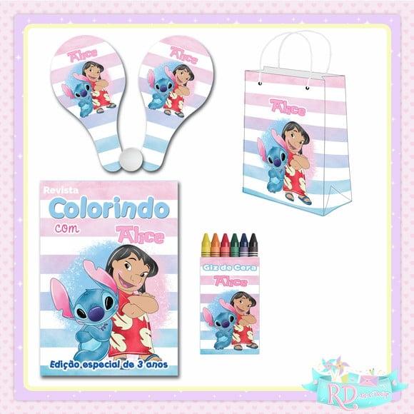 Kit Colorir com Sacolinha Raquete Lilo e Stitch