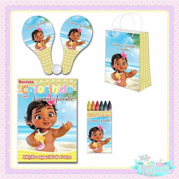 Kit Colorir com Sacolinha Raquete Moana Baby