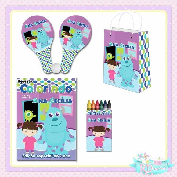 Kit Colorir com Sacolinha Raquete Monstro Sa