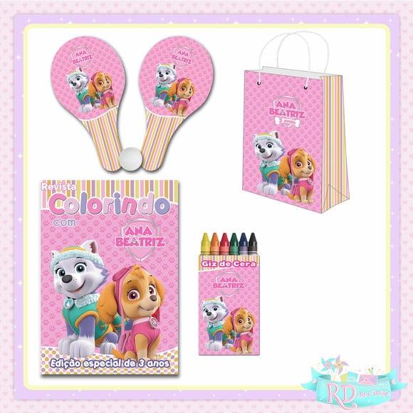 Kit Colorir com Sacolinha Raquete Patrulha Canina