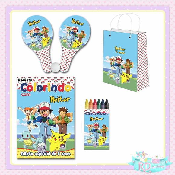 Kit Colorir com Sacolinha Raquete Pokemon