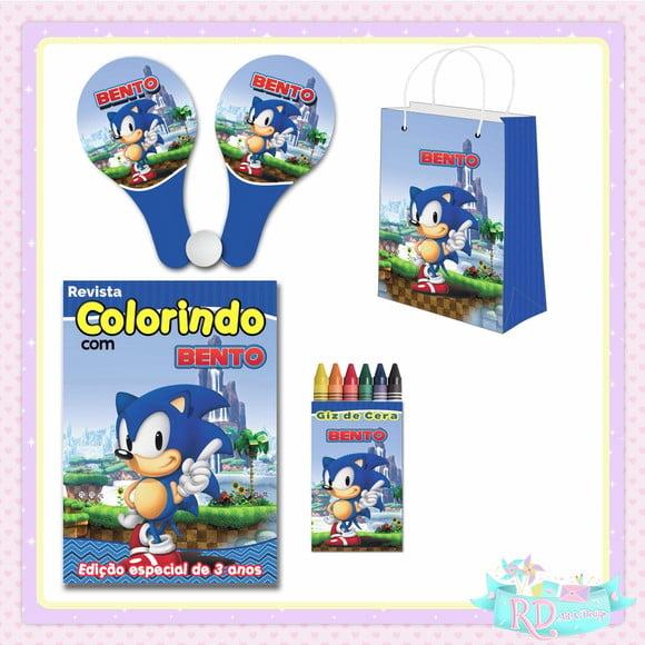 Kit Colorir com Sacolinha Raquete Sonic