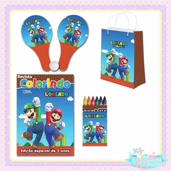 Kit Colorir com Sacolinha Raquete Super Mario