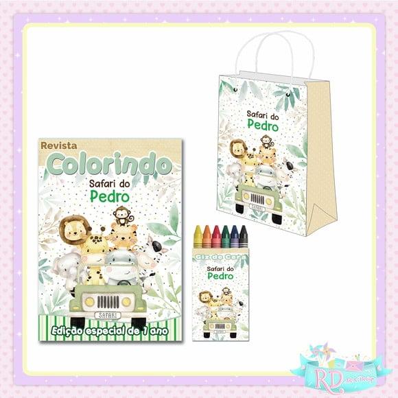 Kit Colorir Com Sacolinha Safari