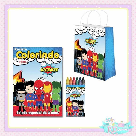 Kit Colorir com Sacolinha Super Herói Cute