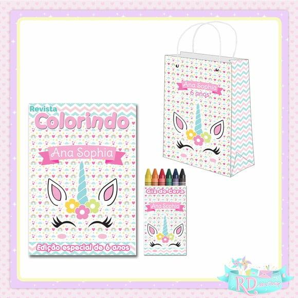 Kit Colorir com Sacolinha Unicórnio