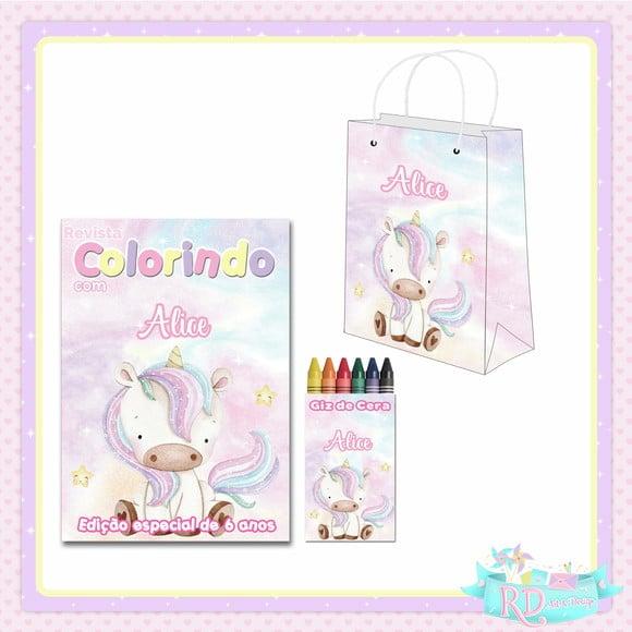 Kit Colorir com Sacolinha Unicórnio