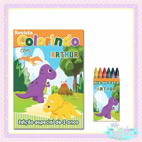 Kit Colorir Dinossauro Cute