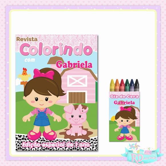 Kit Colorir Fazendinha Rosa