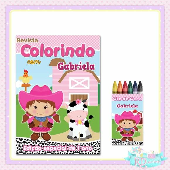 Kit Colorir Fazendinha Rosa