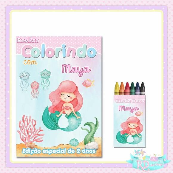 Kit Colorir Fundo do Mar Rosa