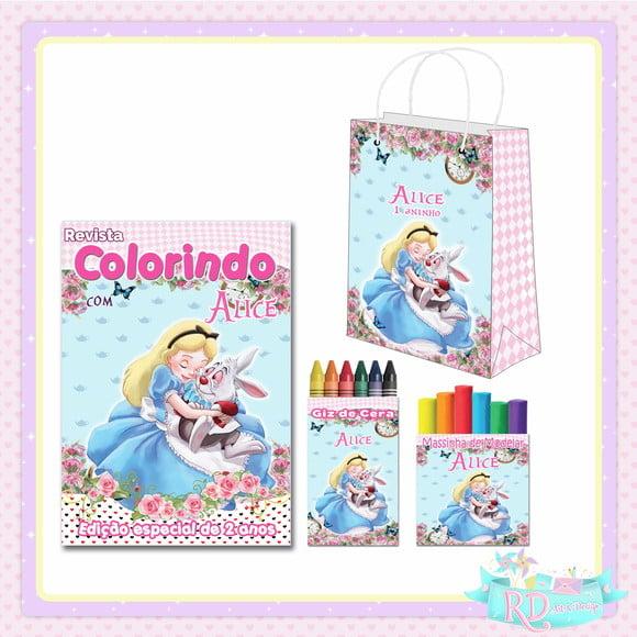 Kit Colorir Massinha Sacolinha Alice No País Das Maravilhas