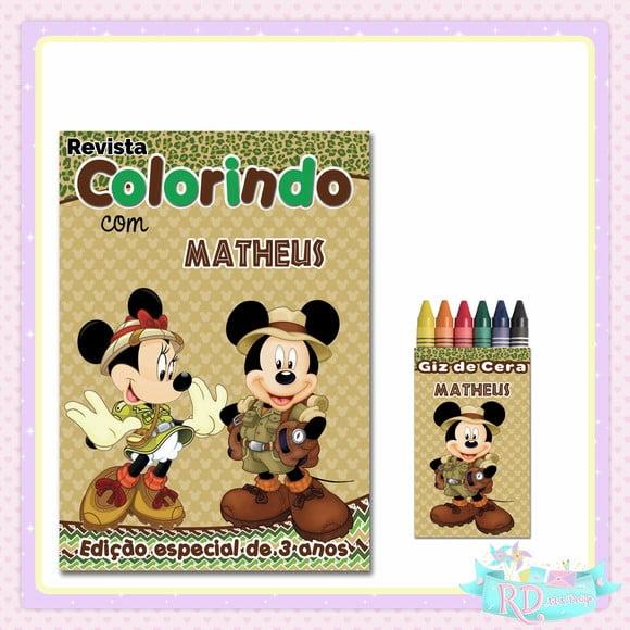 Kit Colorir Mickey Safari