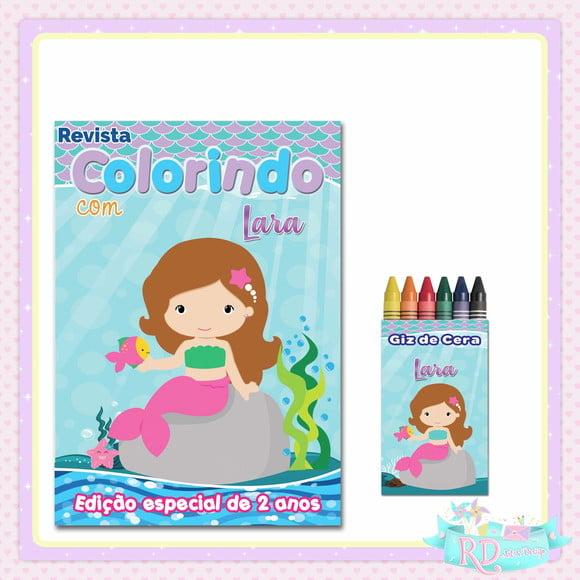 Kit Colorir Sereia Cute