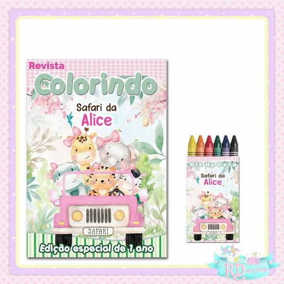 Kit Colorir Safari Rosa
