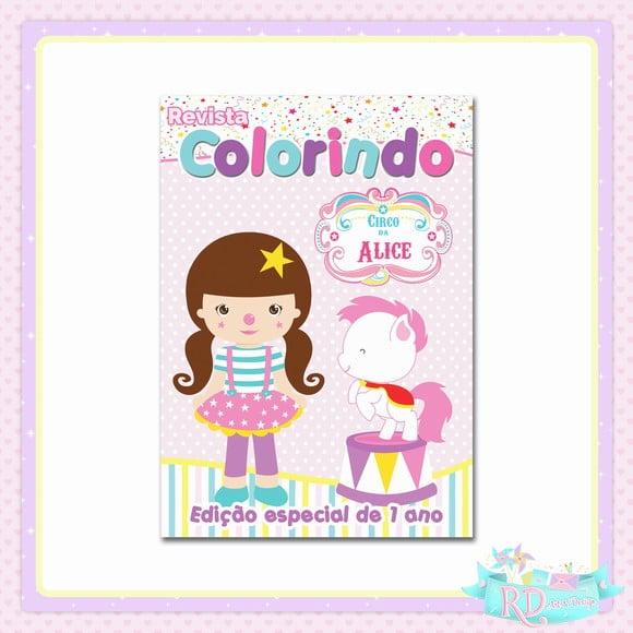 Livrinho de Colorir Circo Rosa