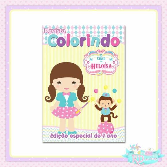 Livrinho de Colorir Circo Rosa