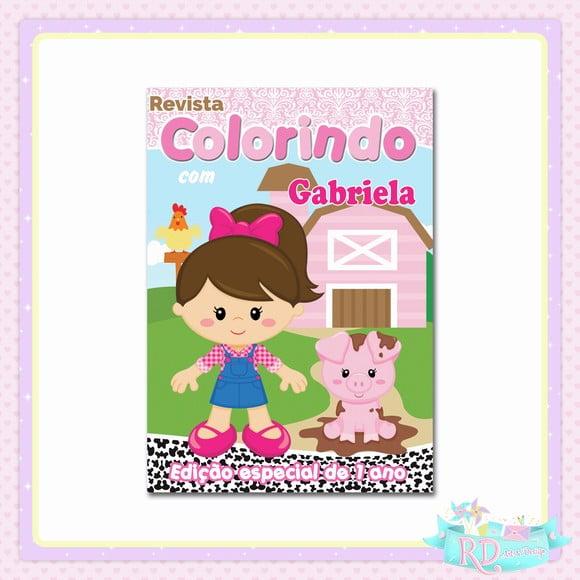 Livrinho de Colorir Fazendinha Rosa