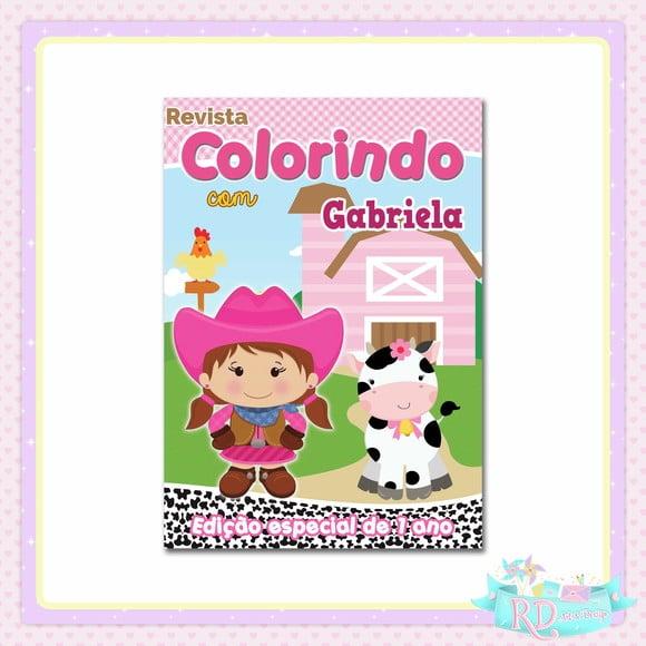 Livrinho de Colorir Fazendinha Rosa