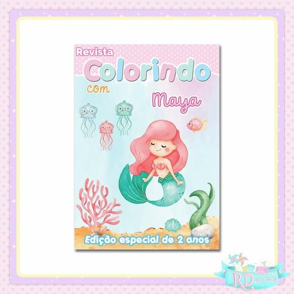 Livrinho de Colorir Fundo do Mar Rosa