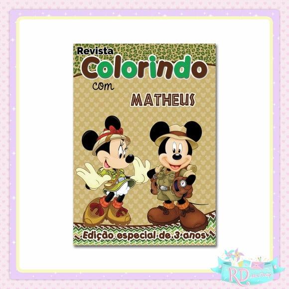 Livrinho de Colorir Mickey Safari