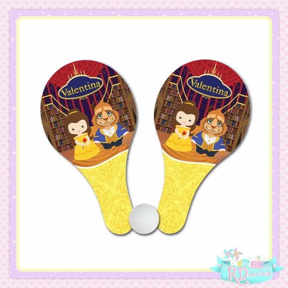 Raquete Ping Pong a Bela e a Fera Cute