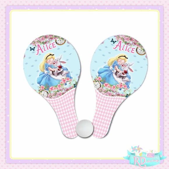 Raquete Ping Pong Alice no País das Maravilhas