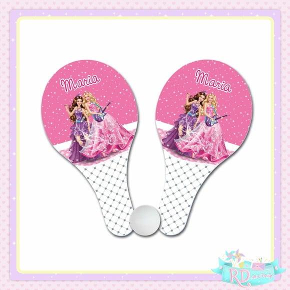 Raquete Ping Pong Barbie