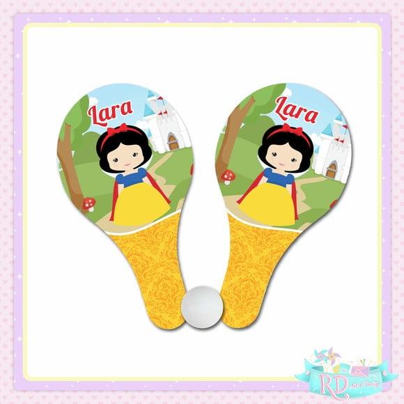 Raquete Ping Pong Branca de Neve Cute