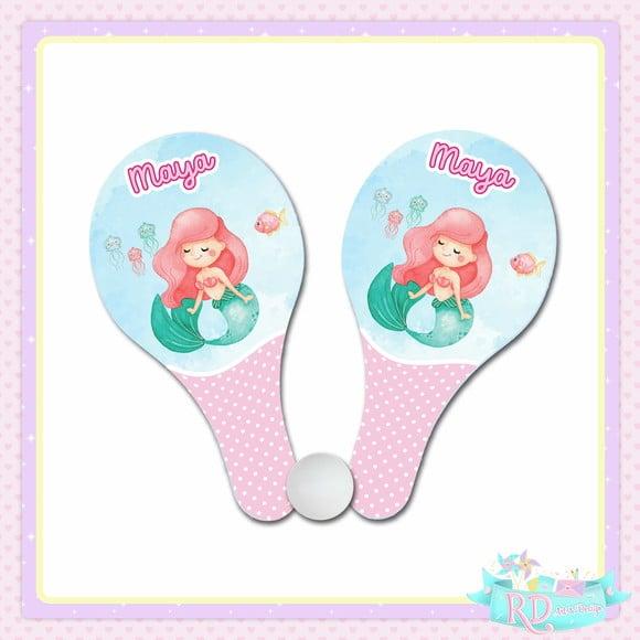 Raquete Ping Pong Fundo do Mar Rosa