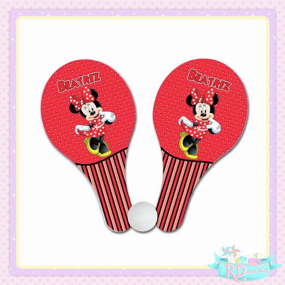 Raquete Ping Pong Minnie Vermelha