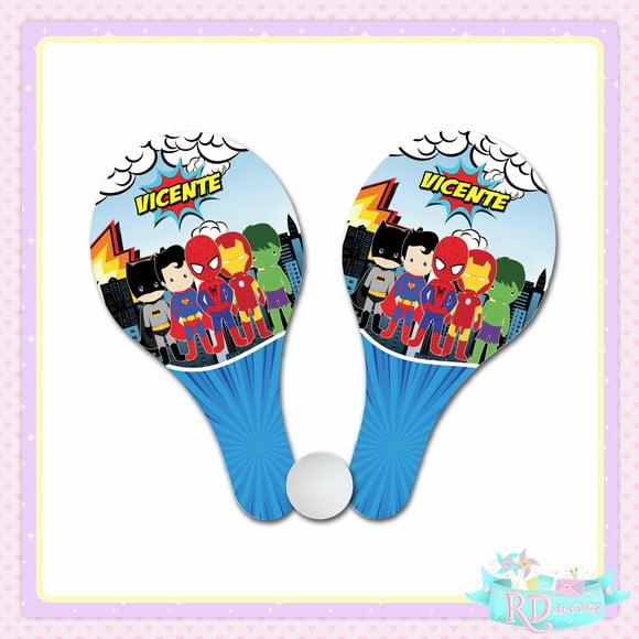 Raquete Ping Pong Super Herois Cute