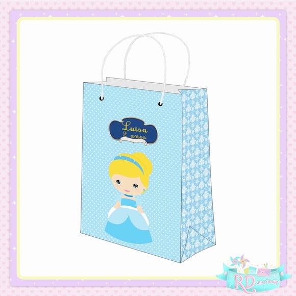 Sacolinha Personalizada Cinderela Cute