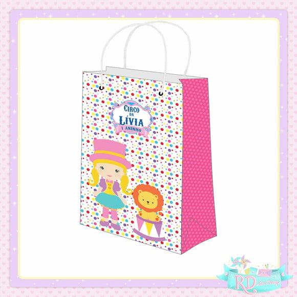 Sacolinha Personalizada Circo Rosa