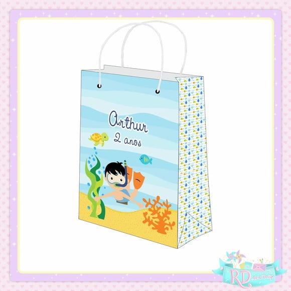 Sacolinha Personalizada Fundo do Mar