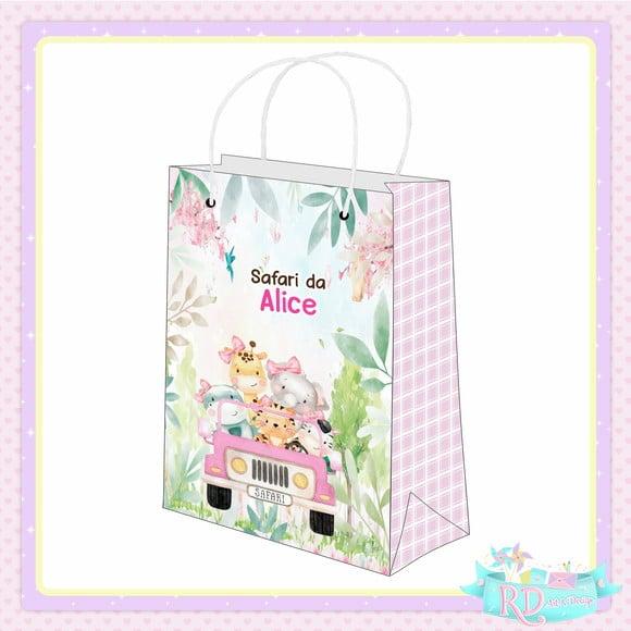 Sacolinha Personalizada Safari Rosa
