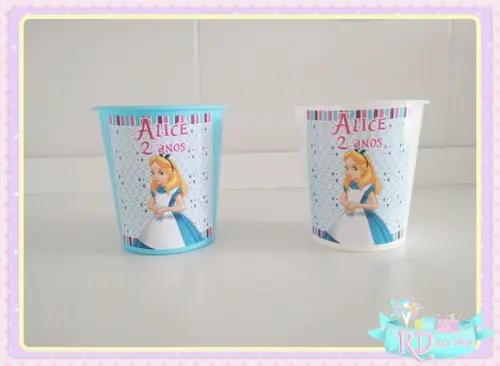 Baldinho de Pipoca Alice no País das Maravilhas