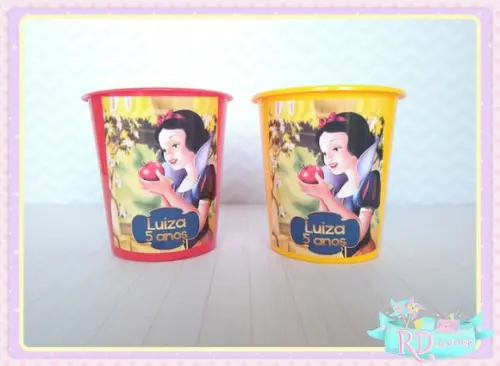 Baldinho de Pipoca Branca de Neve
