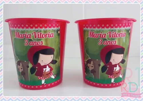 Baldinho de Pipoca Chapeuzinho Vermelho