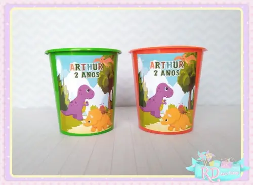 Baldinho de Pipoca Dinossauro Cute