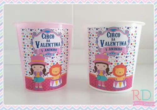 Baldinho de Pipoca Circo Rosa