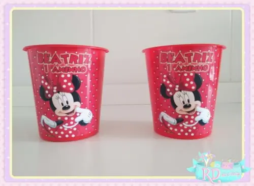 Baldinho de Pipoca Minnie Vermelha