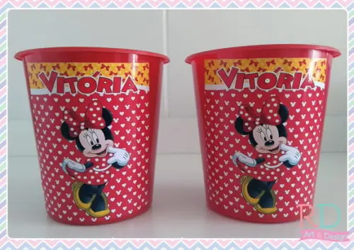 Baldinho de Pipoca Minnie Vermelha