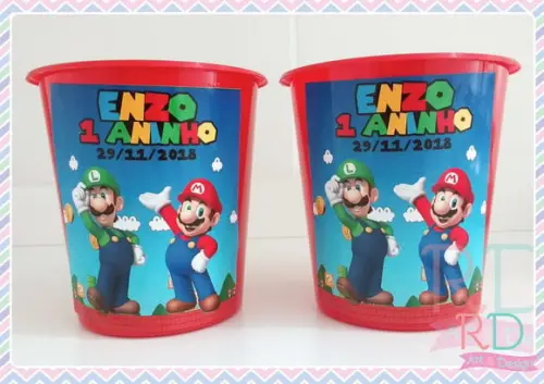 Baldinho de Pipoca Super Mario