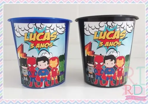 Baldinho de Pipoca Super Herois Cute