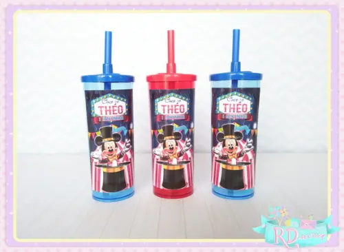 Copo Long Drink com Tampa Circo do Mickey