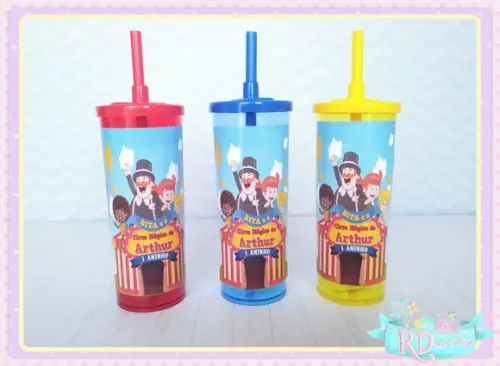 Copo Long Drink com Tampa Circo do Bita